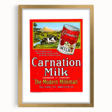Vintage Carnation Milk Ad Poster | Retro Evaporated Milk Art