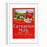 Vintage Carnation Milk Ad Poster | Retro Evaporated Milk Art