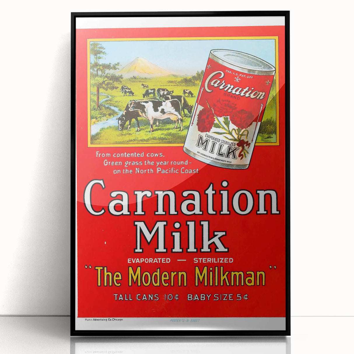 Vintage Carnation Milk Ad Poster | Retro Evaporated Milk Art