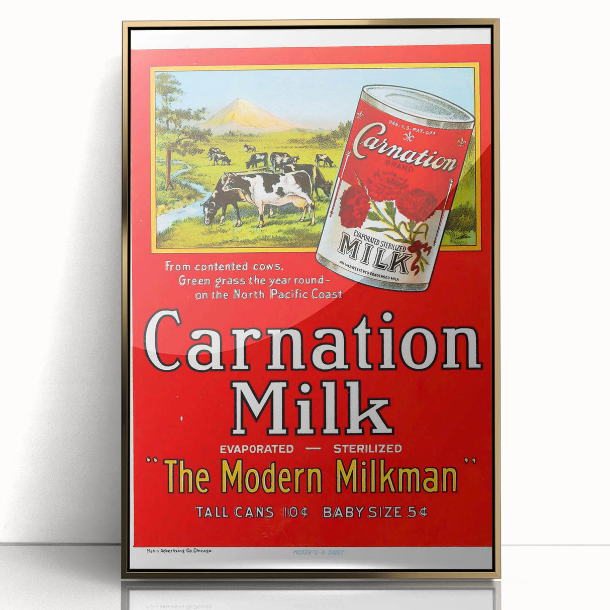 Vintage Carnation Milk Ad Poster | Retro Evaporated Milk Art