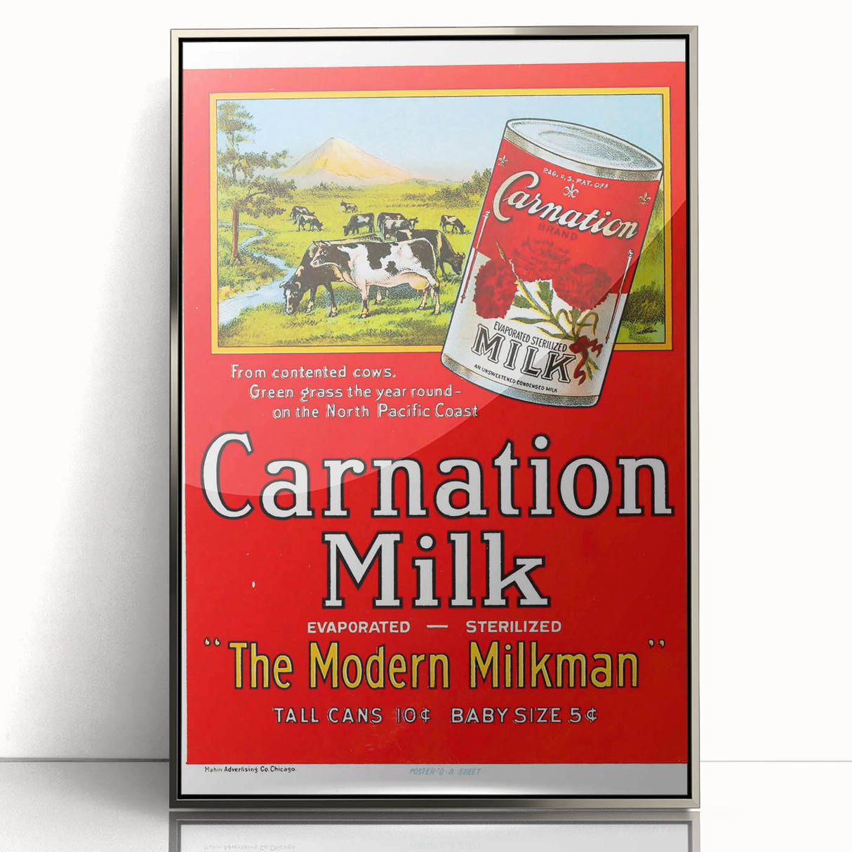 Vintage Carnation Milk Ad Poster | Retro Evaporated Milk Art