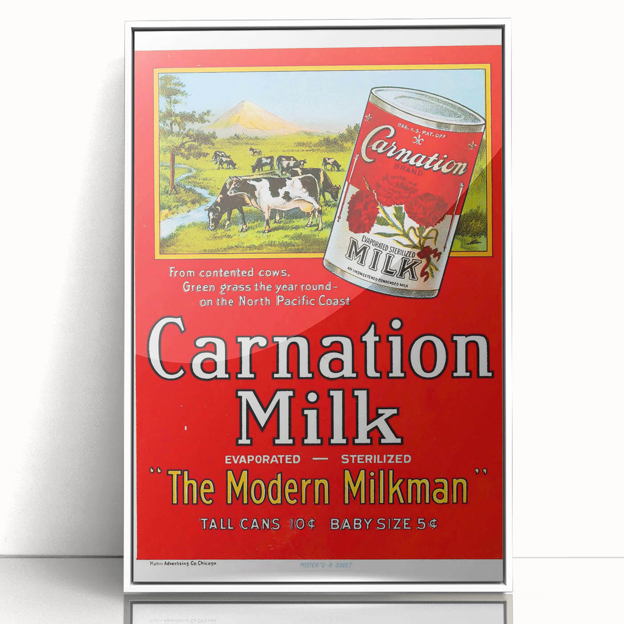 Vintage Carnation Milk Ad Poster | Retro Evaporated Milk Art