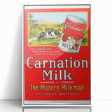 Vintage Carnation Milk Ad Poster | Retro Evaporated Milk Art