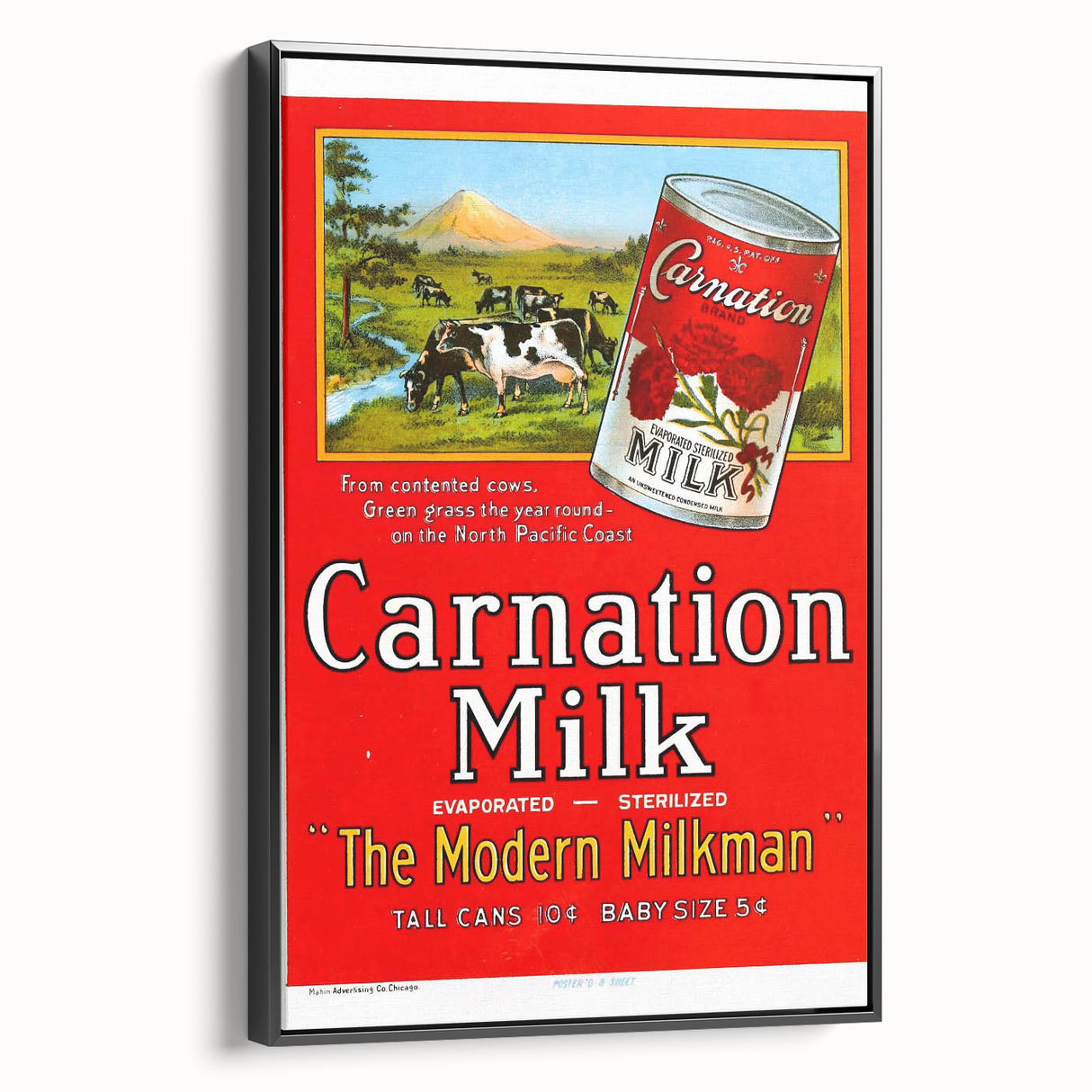 Vintage Carnation Milk Ad Poster | Retro Evaporated Milk Art