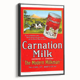 Vintage Carnation Milk Ad Poster | Retro Evaporated Milk Art