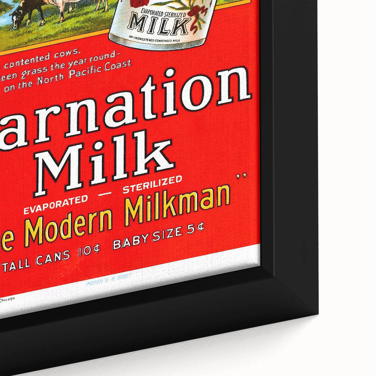 Vintage Carnation Milk Ad Poster | Retro Evaporated Milk Art