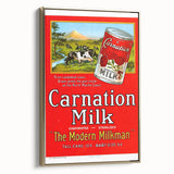 Vintage Carnation Milk Ad Poster | Retro Evaporated Milk Art