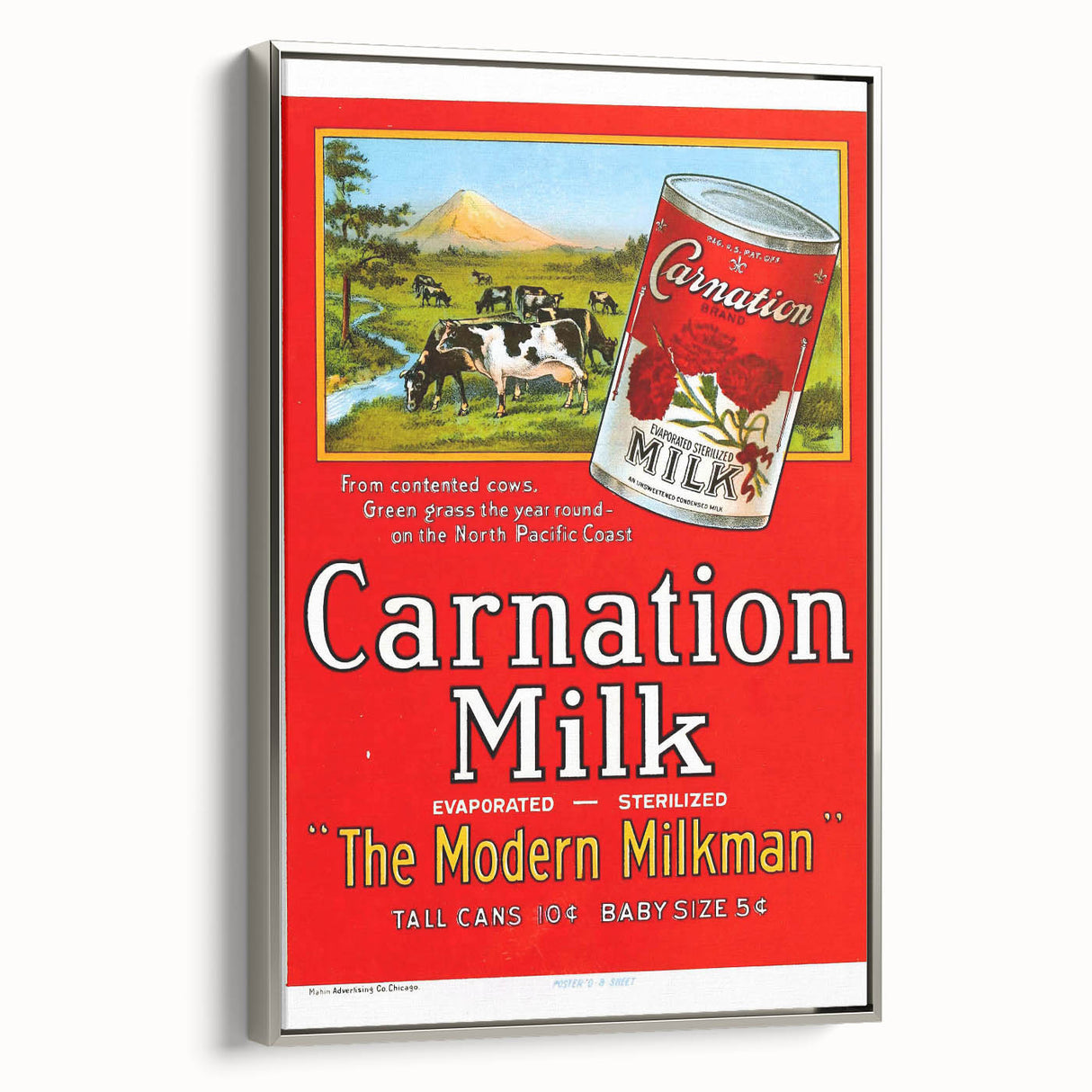 Vintage Carnation Milk Ad Poster | Retro Evaporated Milk Art