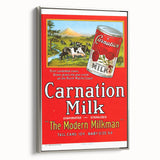 Vintage Carnation Milk Ad Poster | Retro Evaporated Milk Art