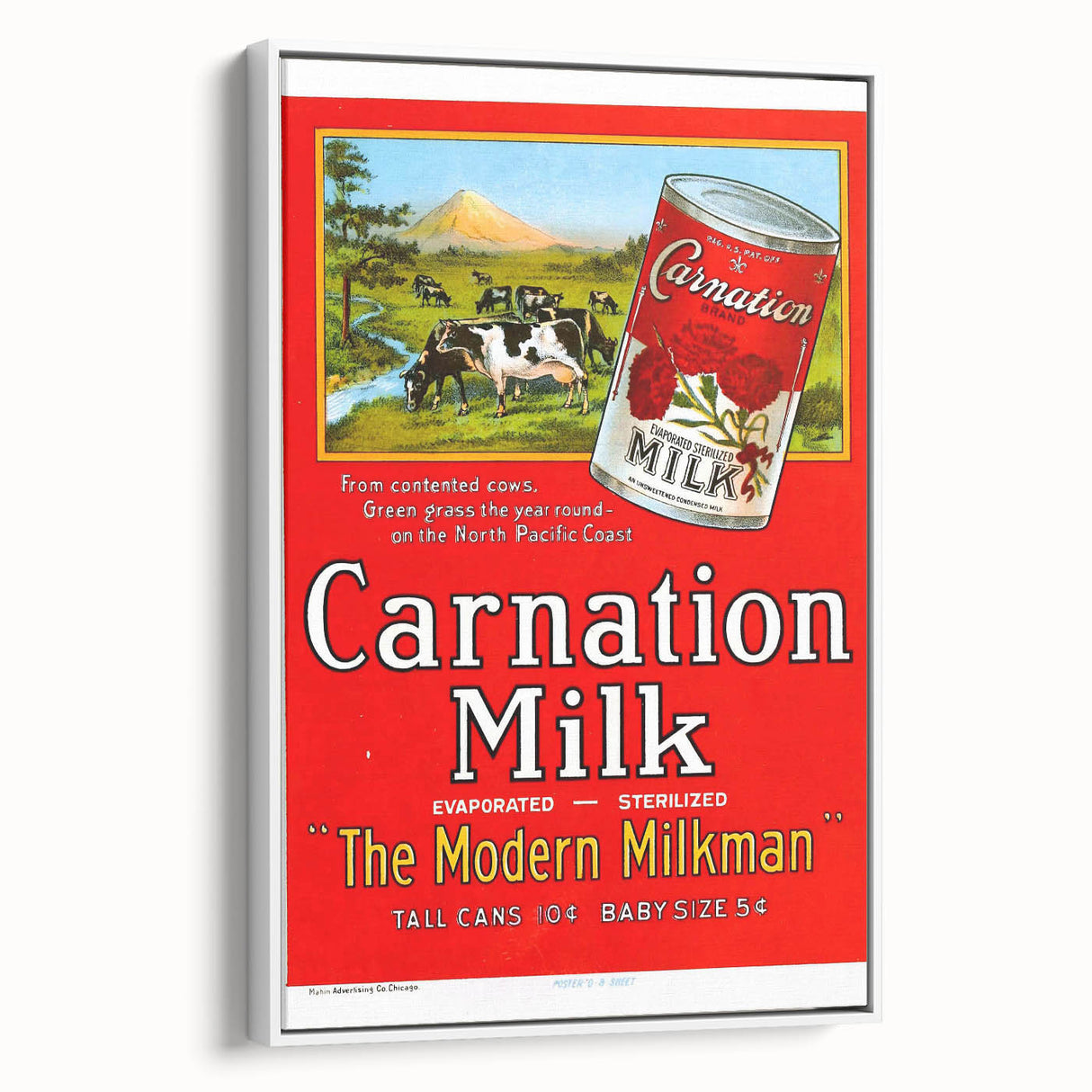 Vintage Carnation Milk Ad Poster | Retro Evaporated Milk Art