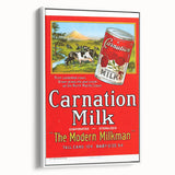 Vintage Carnation Milk Ad Poster | Retro Evaporated Milk Art