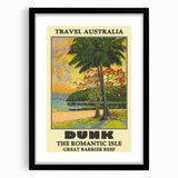 Dunk Island Retro Travel Poster | Great Barrier Reef Paradise Art