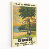 Dunk Island Retro Travel Poster | Great Barrier Reef Paradise Art