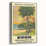 Dunk Island Retro Travel Poster | Great Barrier Reef Paradise Art