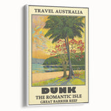 Dunk Island Retro Travel Poster | Great Barrier Reef Paradise Art