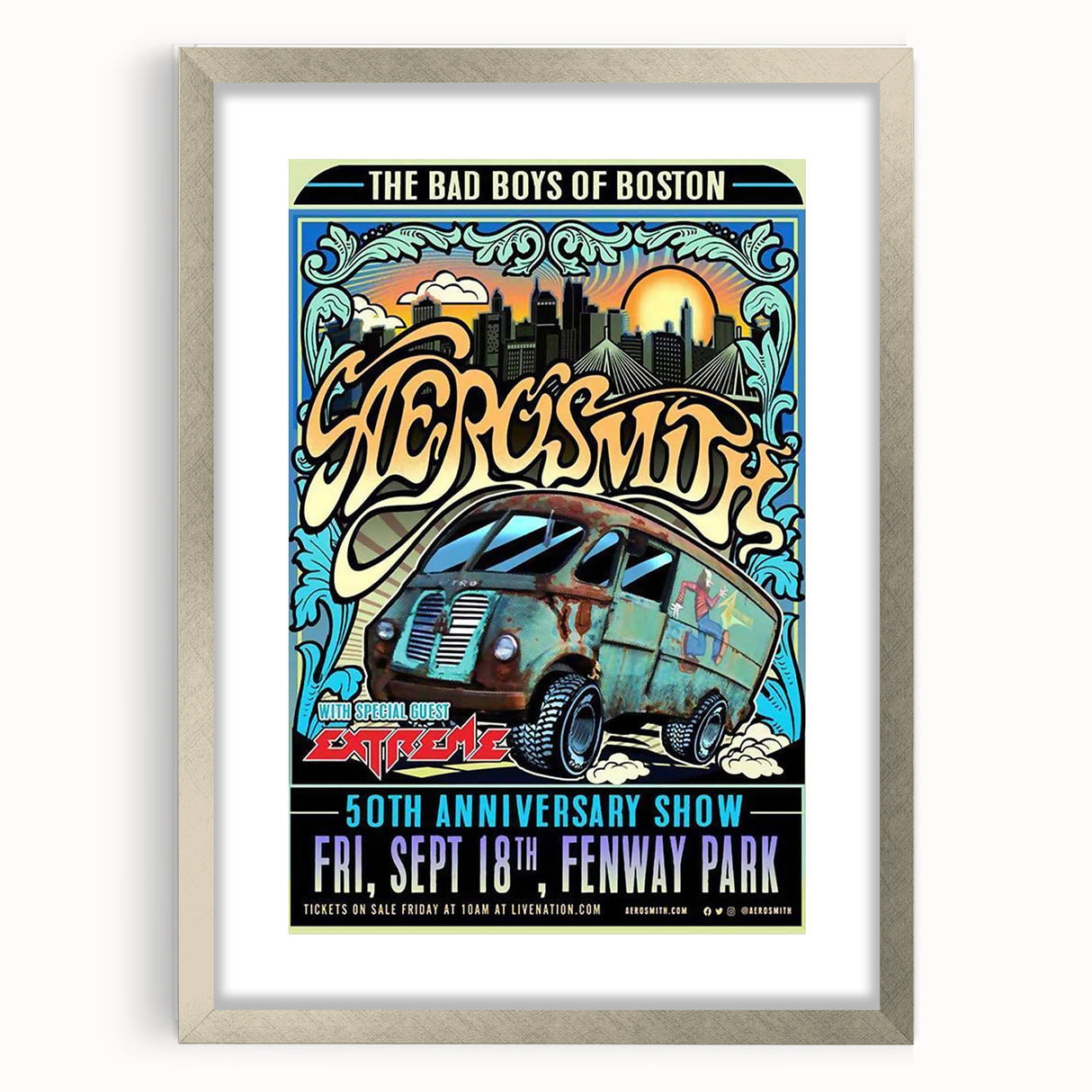 Aerosmith 50th Anniversary Poster – Retro Rock Wall Art