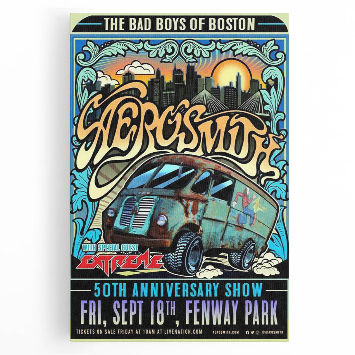 Aerosmith 50th Anniversary Poster – Retro Rock Wall Art