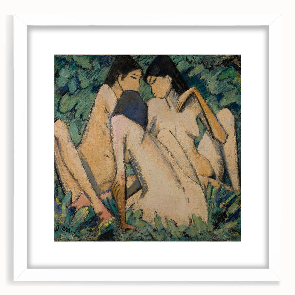 Classical Realism Painting - Three Women in a Wood Art Print Canvas
