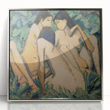 Classical Realism Painting - Three Women in a Wood Art Print Canvas