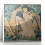 Classical Realism Painting - Three Women in a Wood Art Print Canvas