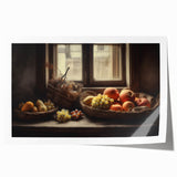 Rustic Fruit Basket - Vintage-Inspired Kitchen Wall Art