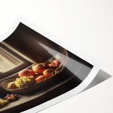 Rustic Fruit Basket - Vintage-Inspired Kitchen Wall Art