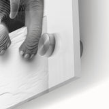 Playful Elephant Bathroom Wall Art - Minimalist Black and White Decor