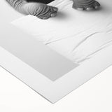 Playful Elephant Bathroom Wall Art - Minimalist Black and White Decor