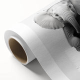 Playful Elephant Bathroom Wall Art - Minimalist Black and White Decor