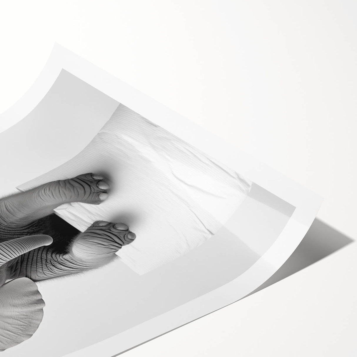 Playful Elephant Bathroom Wall Art - Minimalist Black and White Decor
