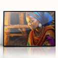 Large abstract wall art featuring a vibrant Ethiopian landscape on a framed acrylic, ideal for modern living room decor.