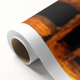 Art deco poster of an Ethiopian landscape in earthy tones on rolled canvas, ideal for nursery wall art.