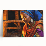 Large black and white canvas art of Ethiopian scenery, ideal for kitchen wall art or bedroom ambiance.