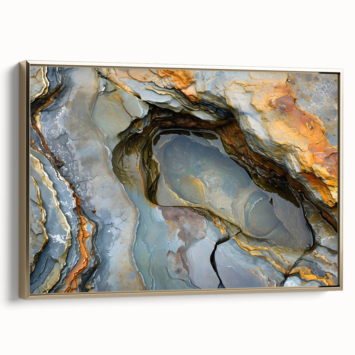 Framed canvas of a vintage-style Mauritius landscape in colorful art tones, ideal for adding character to a living room.