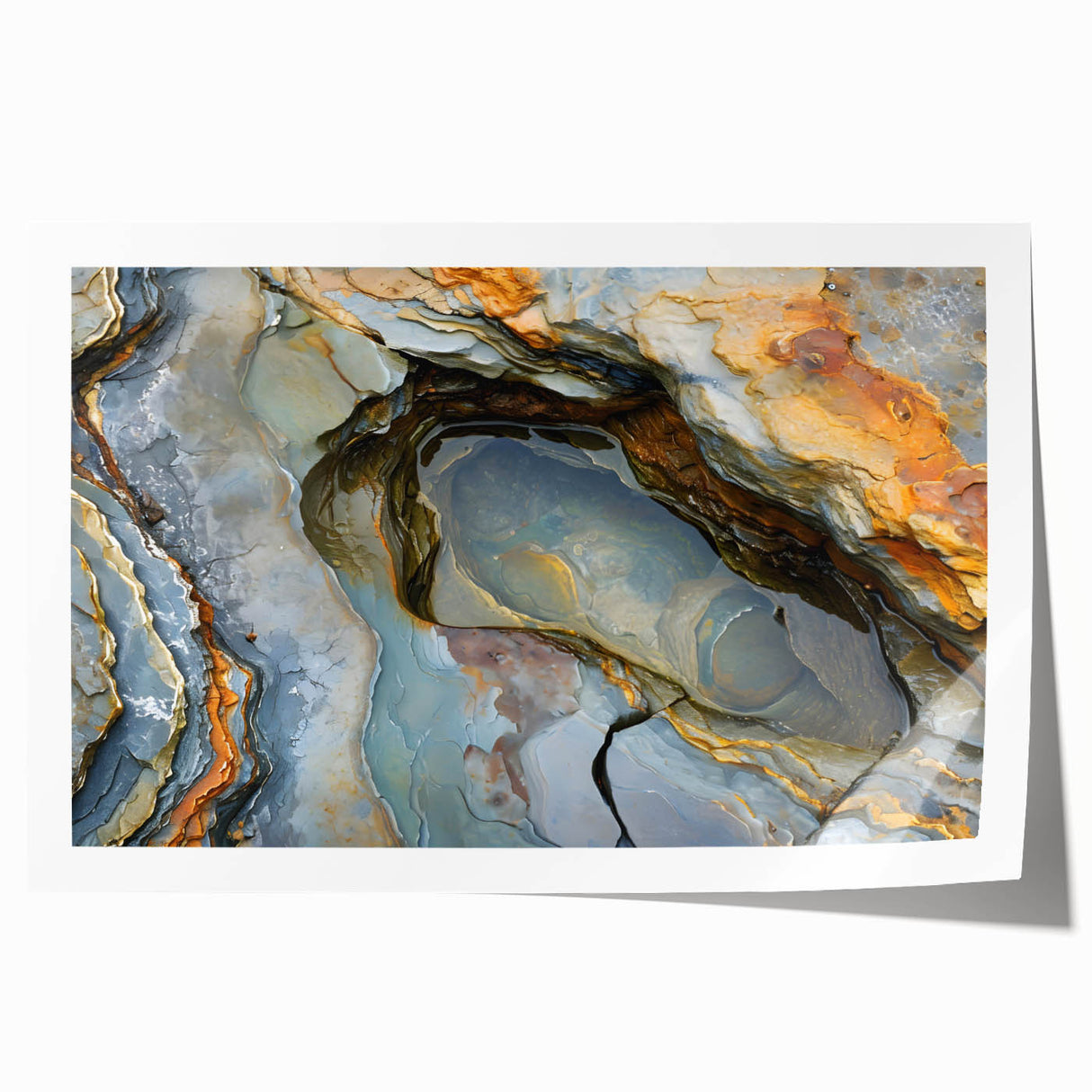 Extra large rolled canvas print depicting a serene Mauritius landscape with lush greenery and vibrant blue skies.