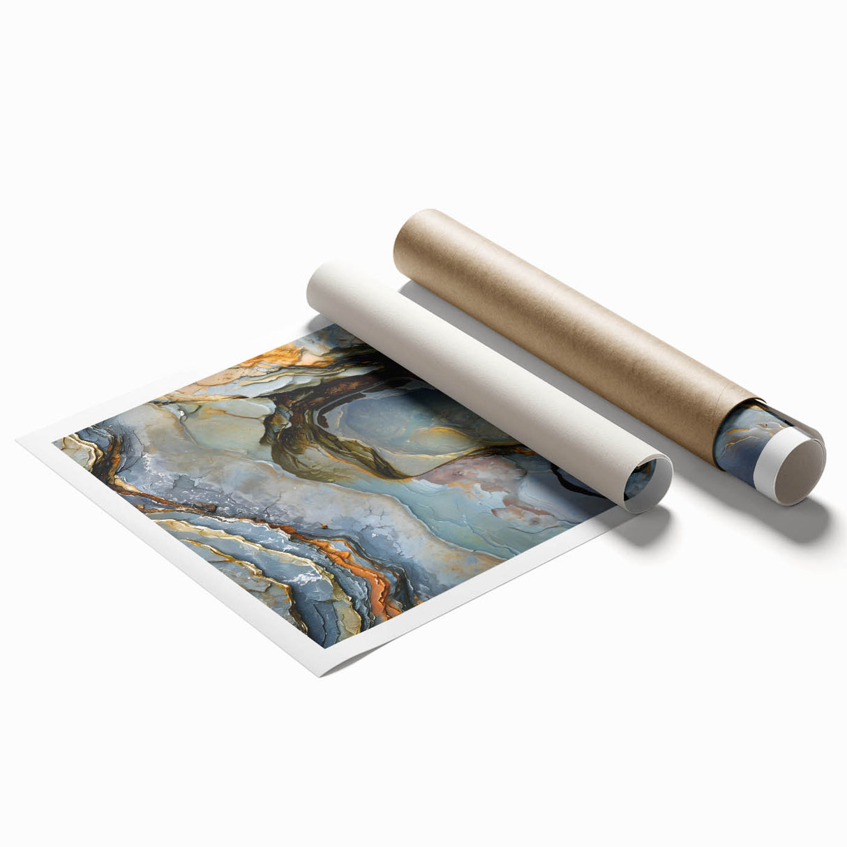 Extra large rolled print of a Mauritian landscape with lush florals in vivid colors, ideal for classy bathroom wall art.