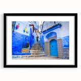 Extra large framed abstract art print featuring vibrant Moroccan scenery in textured colors, ideal for living room decor.