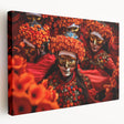 Scenic Bhutanese landscape on large stretched canvas, featuring muted earth tones, ideal for kitchen wall art.