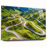 Acrylic print of a large abstract landscape in muted earth tones, suitable for bedroom or dining room decor.