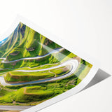 Extra large wall art featuring line art flowers in soft pastel shades on a rolled canvas.