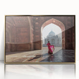 Framed acrylic print of a serene Indian landscape in muted earth tones, ideal for modern art wall decor.