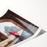 Extra large wall art featuring line art flowers in soft pastel shades on a rolled print, ideal for large living room decor.