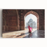 Black and white large canvas art depicting the Taj Mahal, ideal for kitchen wall art.