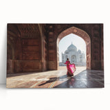 Black and white photograph of an Indian landscape on stretched canvas, suitable as large kitchen or bedroom wall art.