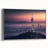 Framed canvas featuring a vintage-style Korean landscape in vibrant colors, ideal for adding a colorful touch to any room.