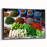 Black and white framed canvas depicting a vintage Laos landscape, ideal for bedroom wall decor.