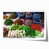 Extra large rolled print of a Laos scenery with vivid green and blue tones, ideal for art wall dining room.