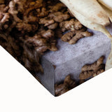 Large art featuring a black and white landscape painting of Laos scenery on stretched canvas, ideal for bedroom wall decor.