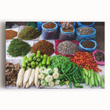 Large black and white photograph of a Laos landscape on stretched canvas, ideal for kitchen wall art.