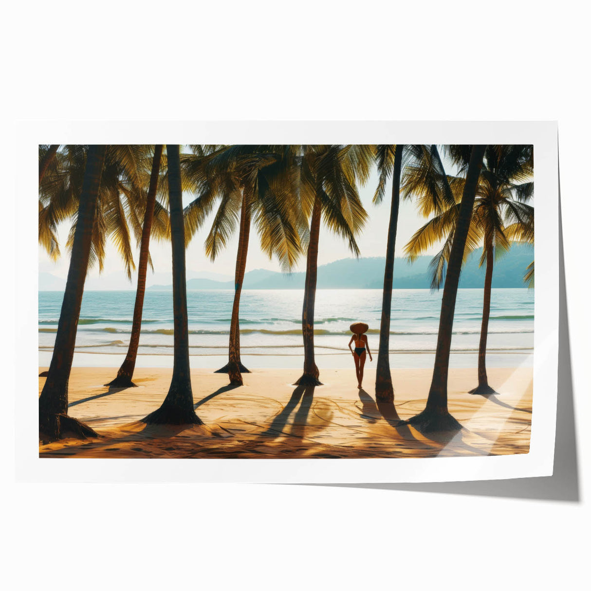 Extra large rolled print of a Malaysian landscape with lush greenery and floral elements, ideal for art wall dining room.